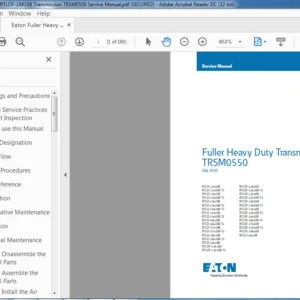 Eaton Fuller Heavy Duty RTLOF-18610B Transmission TRSM0550 Service Manual - PDF DOWNLOAD
