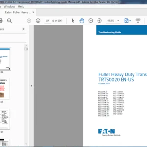 Eaton Fuller Heavy Duty RTO-9109A-AT Transmission TRTS0020 Troubleshooting Guide Manual - PDF DOWNLOAD