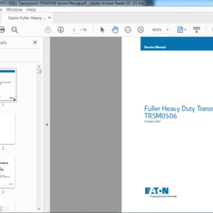 Eaton Fuller Heavy Duty RTO-958LL Transmission TRSM0506 Service Manual - PDF DOWNLOAD