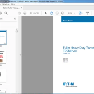 Eaton Fuller Heavy Duty RTX-11509 Transmission TRSM0507 Service Manual - PDF DOWNLOAD