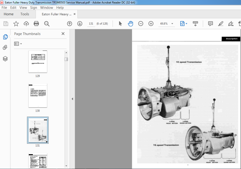 Eaton Fuller Heavy Duty Transmission TRSM0503 Service Manual - PDF ...