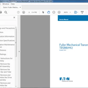 Eaton Fuller Mechanical Transmissions TRSM0992 Service Manual - PDF DOWNLOAD