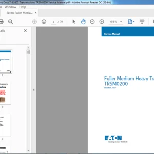 Eaton Fuller Median Heavy Duty T-11605 Transmissions TRSM0200 Service Manual - PDF DOWNLOAD