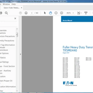 Eaton Fuller Medium Heavy RTX-16710C Transmissions TRSM0440 Service Manual - PDF DOWNLOAD