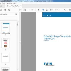 Eaton Fuller Mid Range 280V Series Transmission TRSM0194 Service Manual - PDF DOWNLOAD