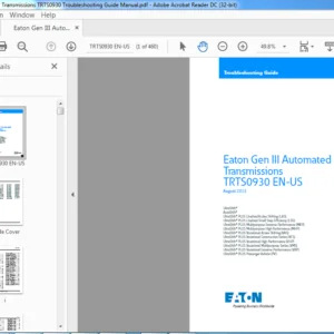 Eaton Gen III Automated Transmissions TRTS0930 Troubleshooting Guide Manual - PDF DOWNLOAD