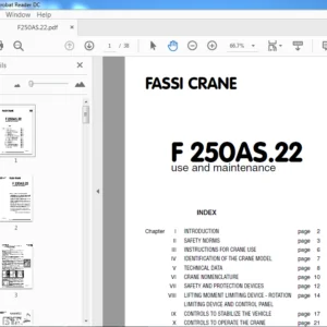 FASSI CRANE F 250AS.22 Use & Maintenance Manual - PDF DOWNLOAD