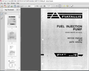 FIAT ALLIS CHALMERS FUEL INJECTION PUMP PARTS MANUAL PART 731129888 - PDF  DOWNLOAD