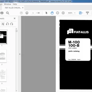 FIAT ALLIS CHALMERS M100 100B MOTOR GRADERS PARTS CATALOG MANUAL 70680409 - PDF DOWNLOAD