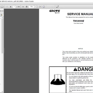 Grove Manitowoc TMS9000E Crane Service Manual - PDF DOWNLOAD