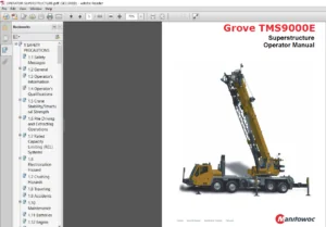 Grove Manitowoc TMS9000E13 Superstructure Operator Manual & Supplement Manual - PDF DOWNLOAD