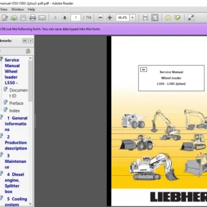 Liebherr L550 L580 2Plus2 Wheel Loader Service Manual - PDF DOWNLOAD