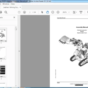 Liebherr Mining Excavators R9200 en backoe Assembly Manuals - PDF DOWNLOAD