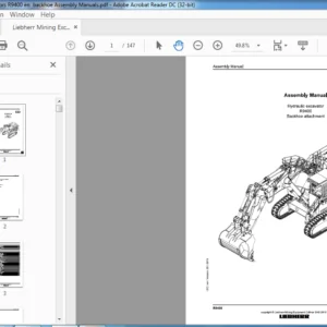 Liebherr Mining Excavators R9400 en backhoe Assembly Manuals - PDF DOWNLOAD