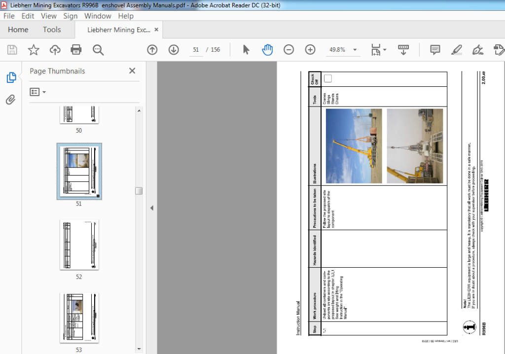Liebherr Mining Excavators R996B En Shovel Assembly Manuals - PDF ...