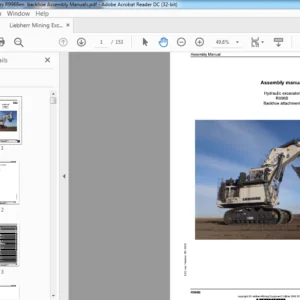 Liebherr Mining Excavators R996B en backhoe Assembly Manuals - PDF DOWNLOAD