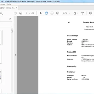 Liebherr Mining Truck T264 11837482 EN Service Manual - PDF DOWNLOAD