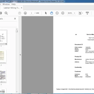 Liebherr Mining Truck T264 533-06583 Service Manual - PDF DOWNLOAD