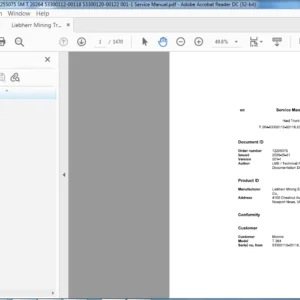 Liebherr Mining Truck T264 53300112-00118,53300120-00122 Service Manual - PDF DOWNLOAD