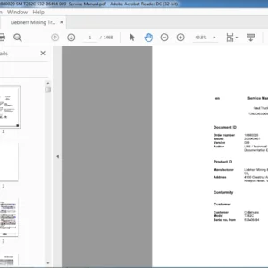 Liebherr Mining Truck T282C 10880020 532-06494 EN Service Manual - pdf download