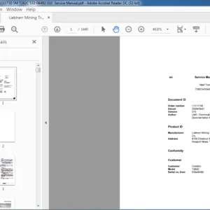 Liebherr Mining Truck T282C 11111730 EN Service Manual - PDF DOWNLOAD