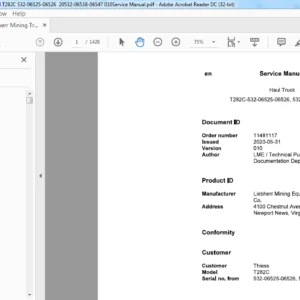 Liebherr Mining Truck T282C 11481117 EN Service Manual - pdf download