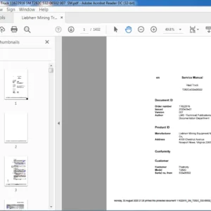 Liebherr Mining Truck T282C 11622916 Service manual - PDF DOWNLOAD
