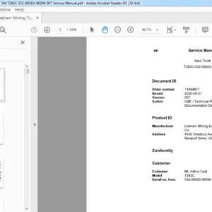 Liebherr Mining Truck T282C 11694817 EN Service Manual - PDF DOWNLOAD