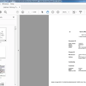 Liebherr Mining Truck T284 53700058-00059 Service Manual - PDF DOWNLOAD