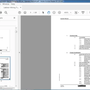 Liebherr Mining Trucks 12214260 T 264 Peregrine 533 Operator Manual - PDF DOWNLOAD