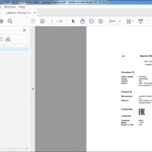 Liebherr Mining Trucks 12234941 T264 Merlin 533 Operator Manual - PDF DOWNLOAD