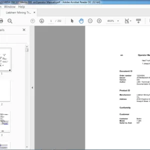 Liebherr Mining Trucks 12234954 T284 Merlin 537 Operator Manual  - PDF DOWNLOAD
