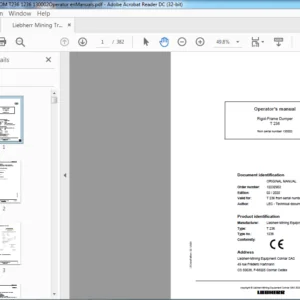 Liebherr Mining Trucks T236 1236 130002 Operator Manual - PDF DOWNLOAD