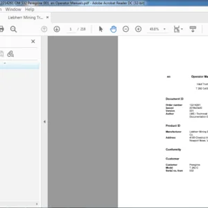 Liebherr Mining Trucks T282 C 12214261 532 Peregrine Operator Manual - PDF DOWNLOAD
