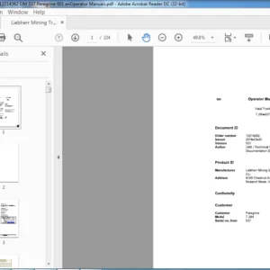 Liebherr Mining Trucks T284 12214262 Peregrine 537 Operator Manual - PDF DOWNLOAD