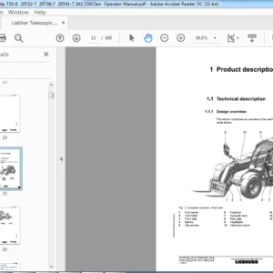 Liebherr Telescopic Handler T35-6 20T32-7 20T36-7 20T41-7 3AS 15615en Operator Manual PDF DOWNLOAD