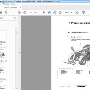 Liebherr Telescopic Handler T55-7 1708 3AS 05S 20156en Operator Manual - PDF DOWNLOAD