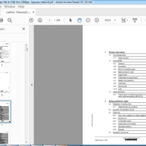 Liebherr Telescopic Handler T60-9 1709 3AS 15682en Operator Manual - PDF DOWNLOAD