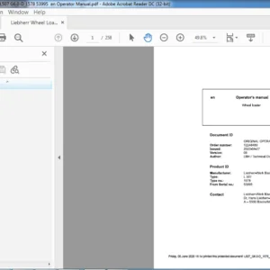Liebherr Wheel Loaders L507 G6.0-D 1578 53995  en Operator Manual - PDF DOWNLOAD