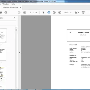 Liebherr Wheel Loaders L509 G6.0-D 1582 53995en  Operator Manual - PDF DOWNLOAD