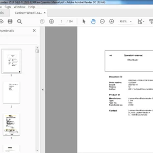 Liebherr Wheel Loaders L514 G6.0-D 1583 41988 en Operator Manual - PDF DOWNLOAD