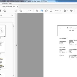 Liebherr Wheel Loaders L514 G6.0-D 1663 41988en Operator Manual - PDF DOWNLOAD