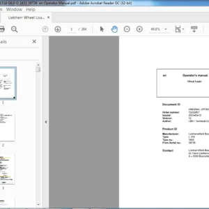 Liebherr Wheel Loaders L518 G6.0-D 1655 39726  en Operator Manual - PDF DOWNLOAD