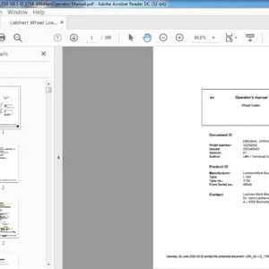 Liebherr Wheel Loaders L550 G6.1-D 1756 48644en Operator Manual - PDF DOWNLOAD