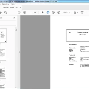 Liebherr Wheel Loaders L550 US G6.1-D 1756 48644 en Operator Manual - PDF DOWNLOAD