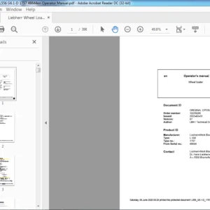 Liebherr Wheel Loaders L556 G6.1-D 1757 48644en Operator Manual - PDF DOWNLOAD