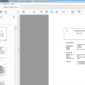 Liebherr Wheel Loaders L556 US G6.1-D 1757 48644en Operator Manual - PDF DOWNLOAD