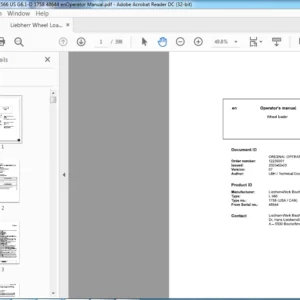Liebherr Wheel Loaders L566 US G6.1-D 1758 48644 enOperator Manual - PDF DOWNLOAD