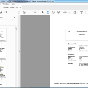 Liebherr Wheel Loaders L576 G6.1-D 1759 48644en Operator Manual - PDF DOWNLOAD
