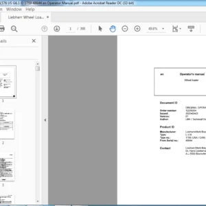 Liebherr Wheel Loaders L576 US G6.1-D 1759 48644 en Operator Manual - PDF DOWNLOAD